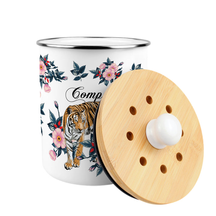Purely Home Exotic Tiger Toller Compost Caddy