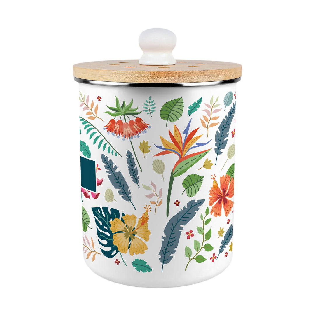 Purely Home Tropical Flowers Toller Compost Caddy