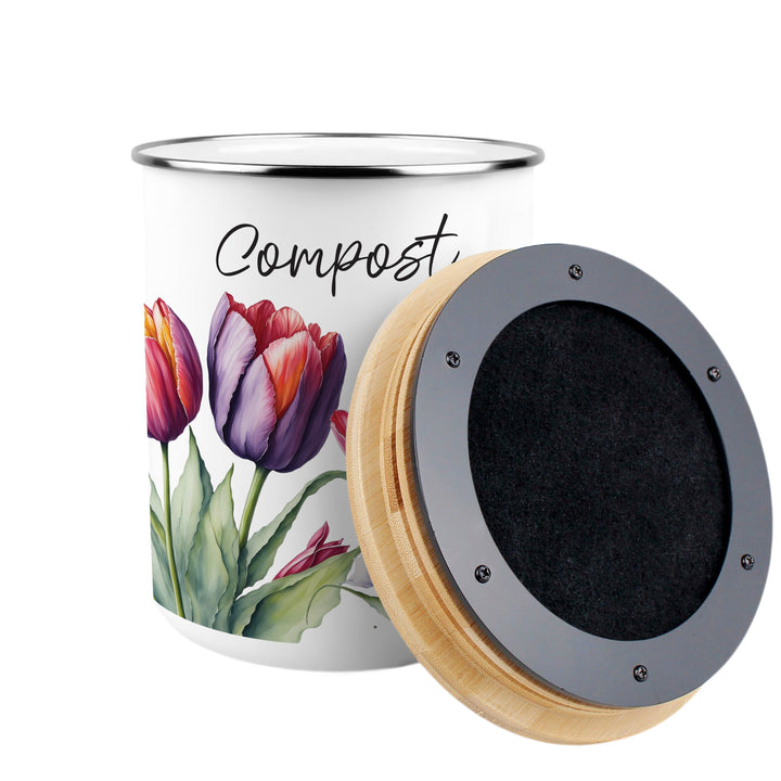 Purely Home Tulips Toller Compost Caddy