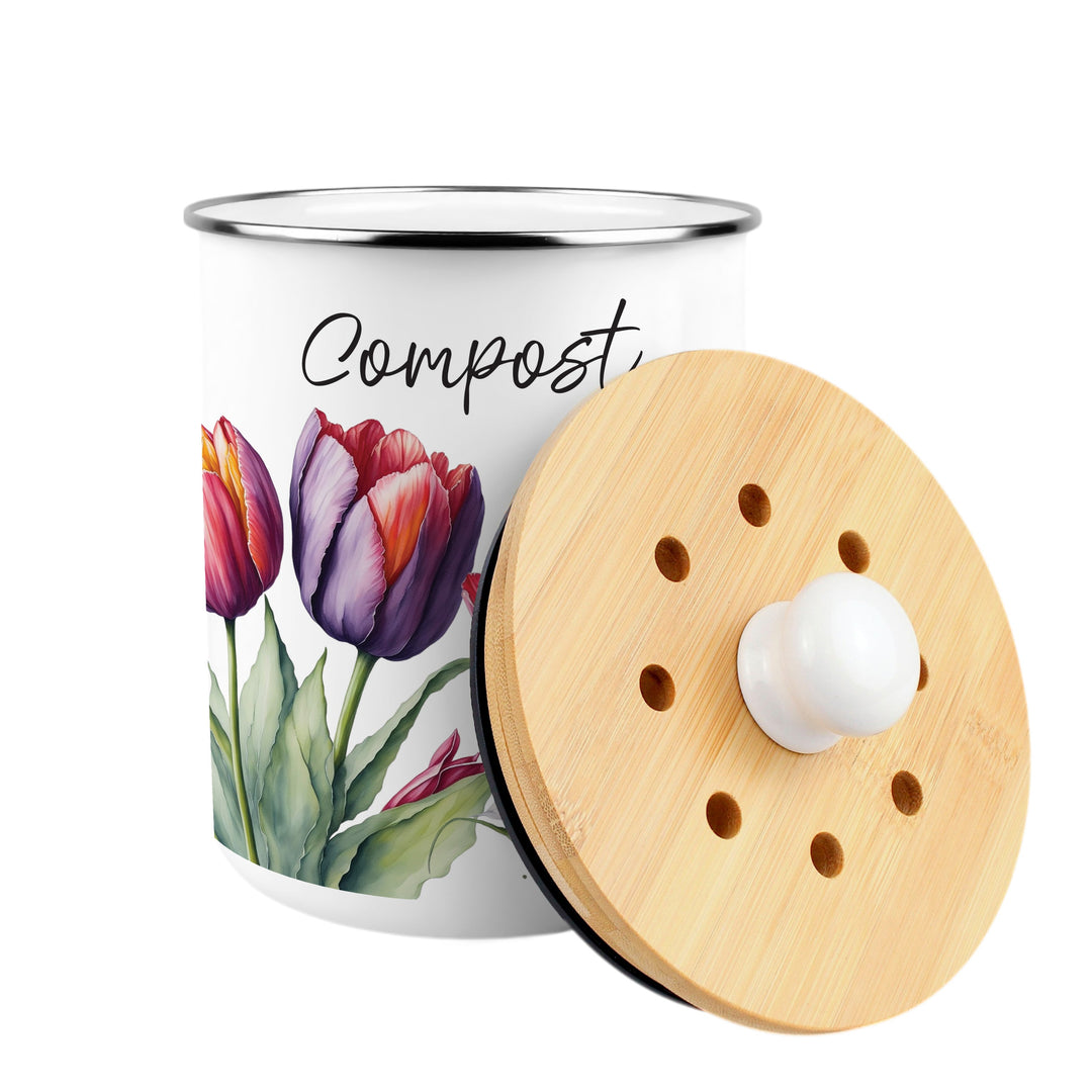 Purely Home Tulips Toller Compost Caddy