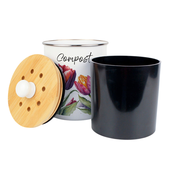 Purely Home Tulips Toller Compost Caddy