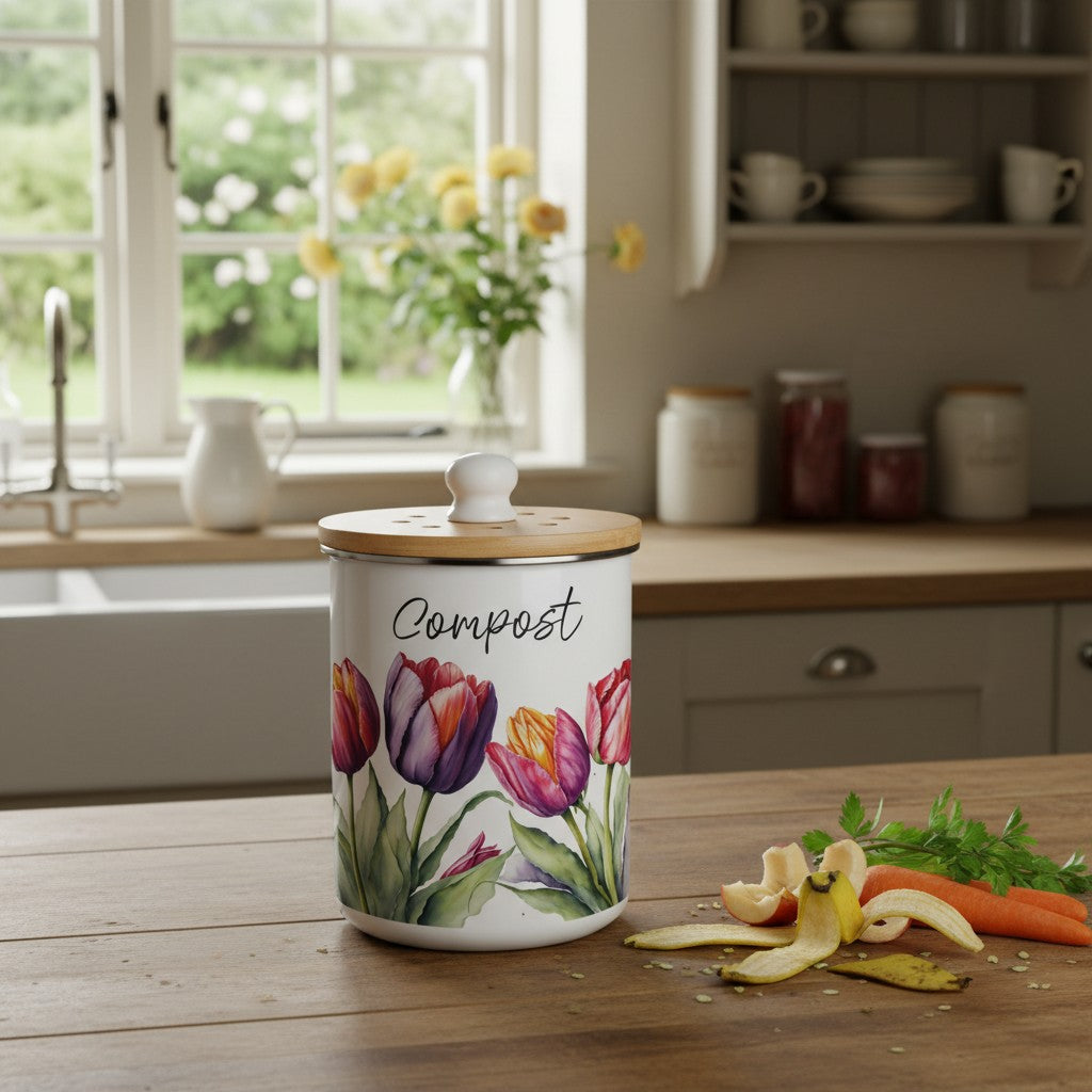 Purely Home Tulips Toller Compost Caddy