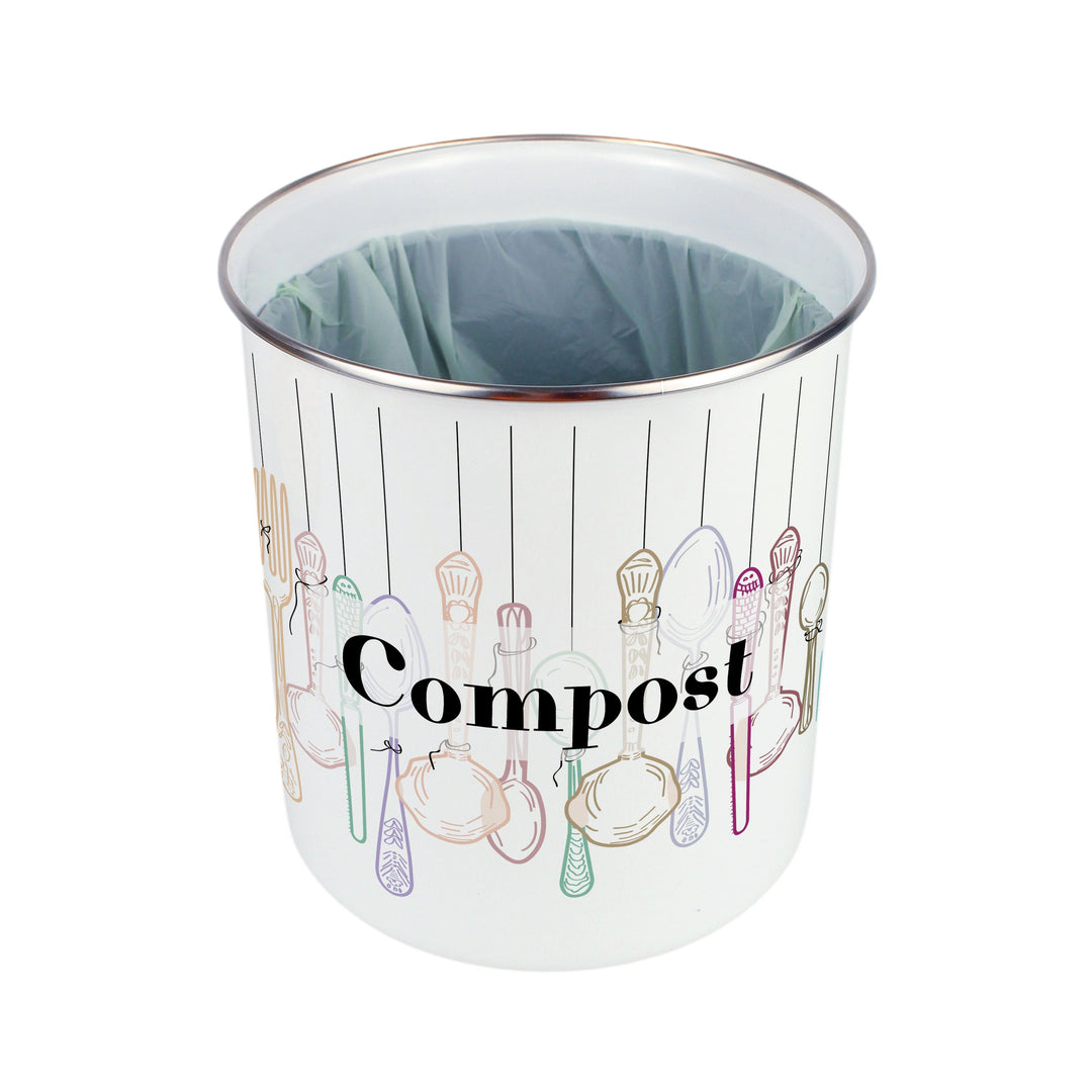 Purely Home Vintage Cutlery Toller Compost Caddy