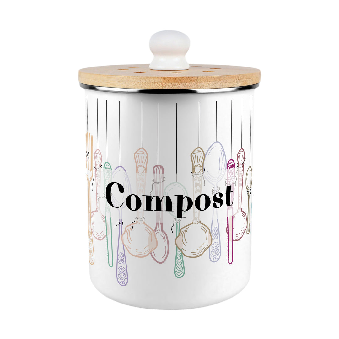 Purely Home Vintage Cutlery Toller Compost Caddy