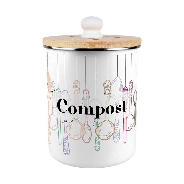 Purely Home Vintage Cutlery Toller Compost Caddy