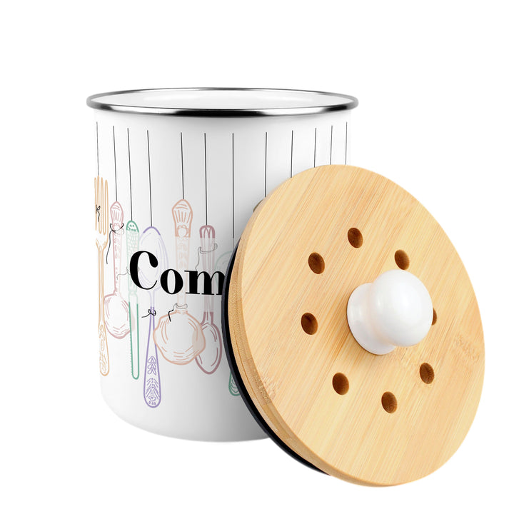 Purely Home Vintage Cutlery Toller Compost Caddy
