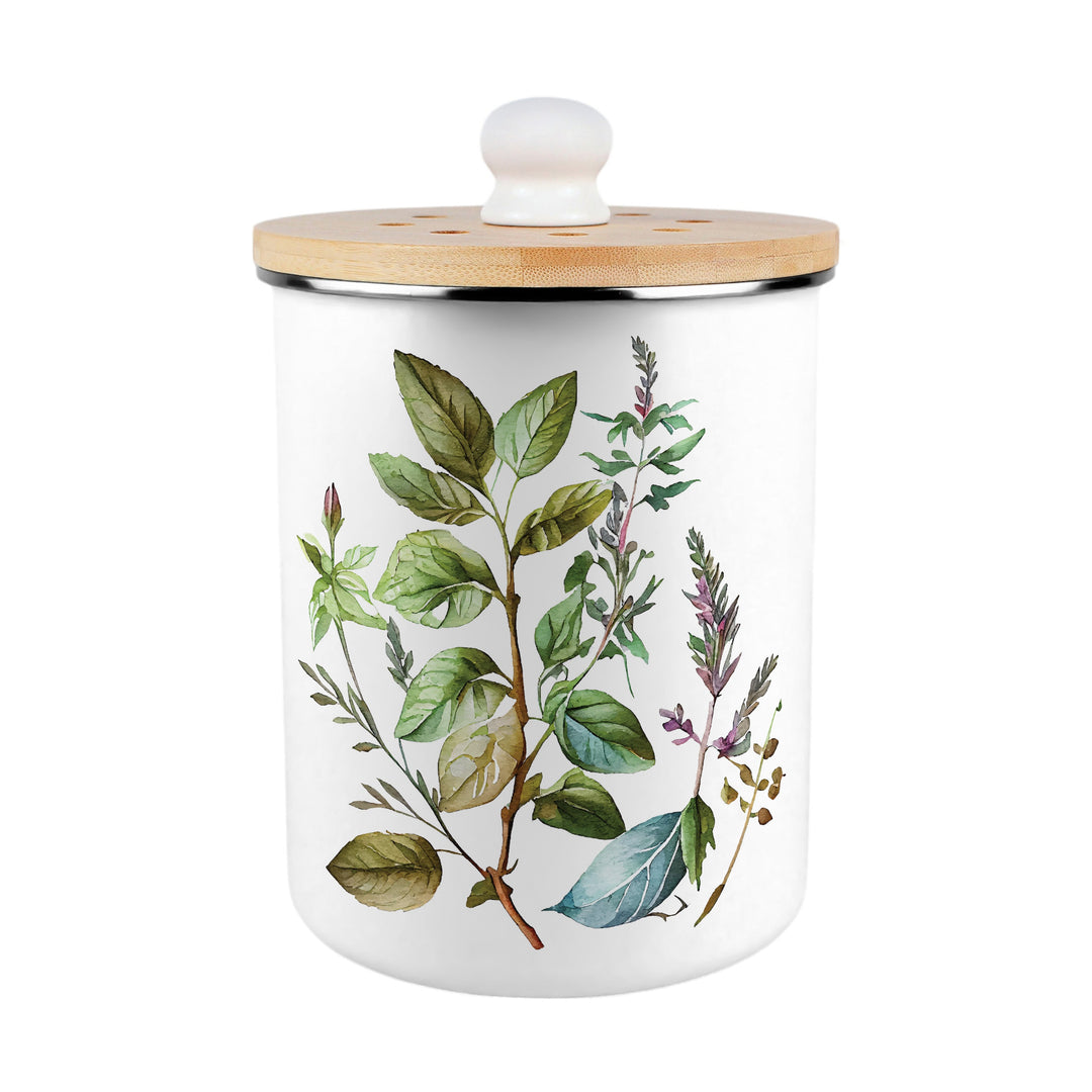 Purely Home Watercolour Herbs Toller Compost Caddy