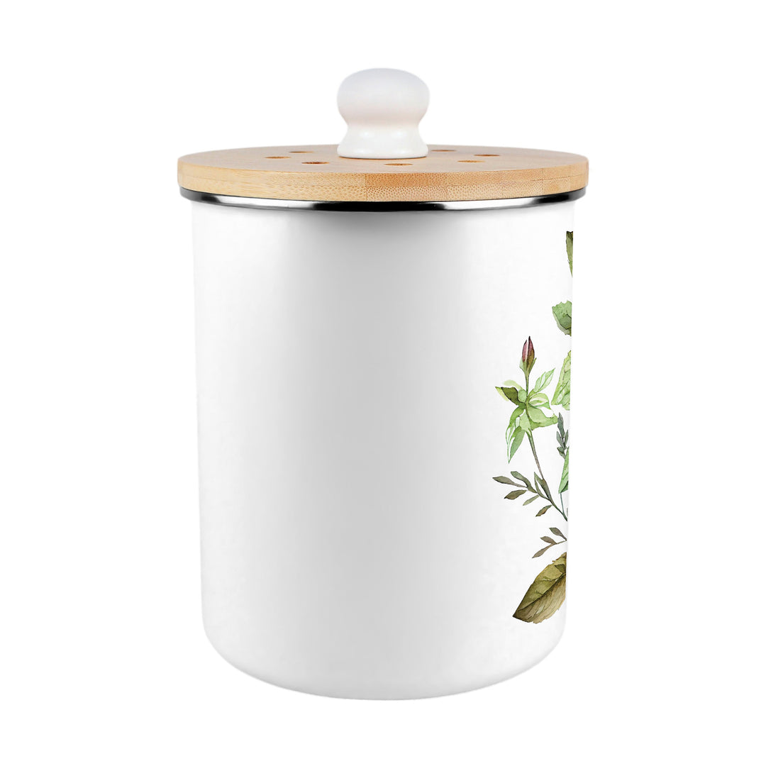 Purely Home Watercolour Herbs Toller Compost Caddy