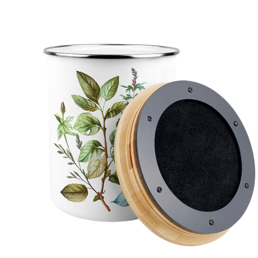 Purely Home Watercolour Herbs Toller Compost Caddy