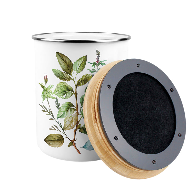 Purely Home Watercolour Herbs Toller Compost Caddy
