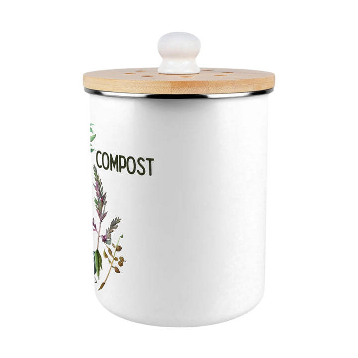 Purely Home Watercolour Herbs Toller Compost Caddy