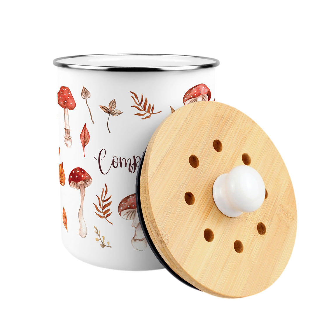 Purely Home Forest Mushrooms Toller Compost Caddy