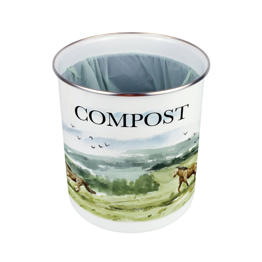 Purely Home Wild Horses Toller Compost Caddy