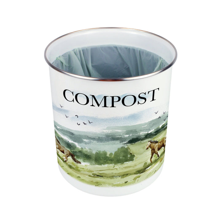 Purely Home Wild Horses Toller Compost Caddy