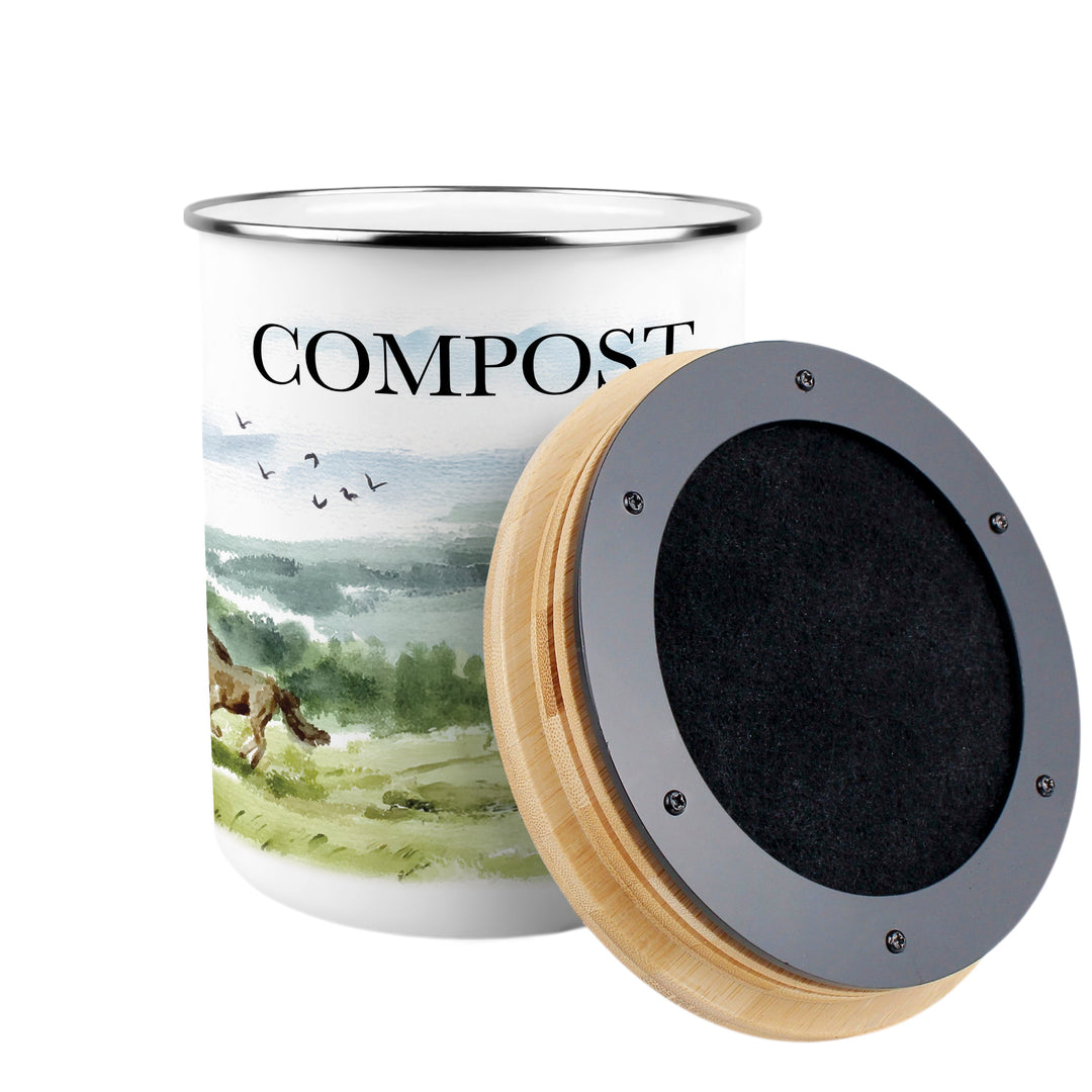 Purely Home Wild Horses Toller Compost Caddy
