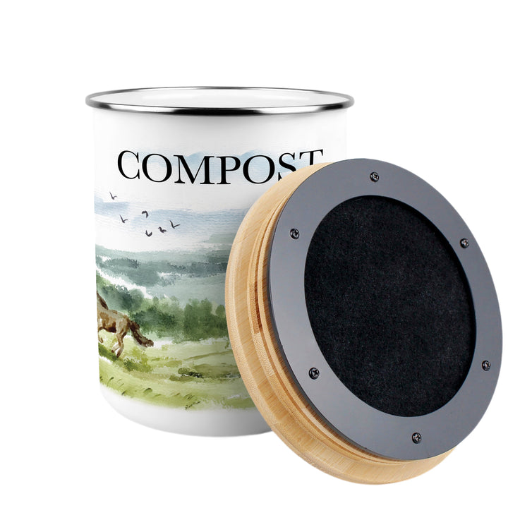 Purely Home Wild Horses Toller Compost Caddy