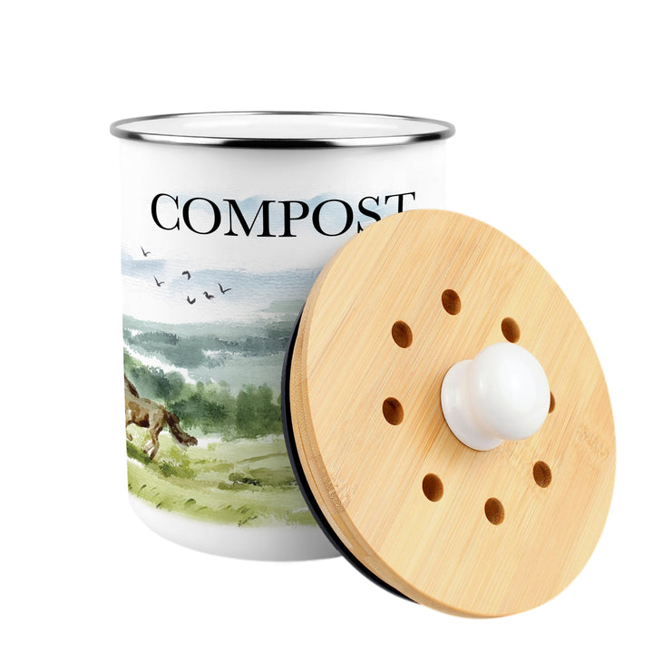 Purely Home Wild Horses Toller Compost Caddy