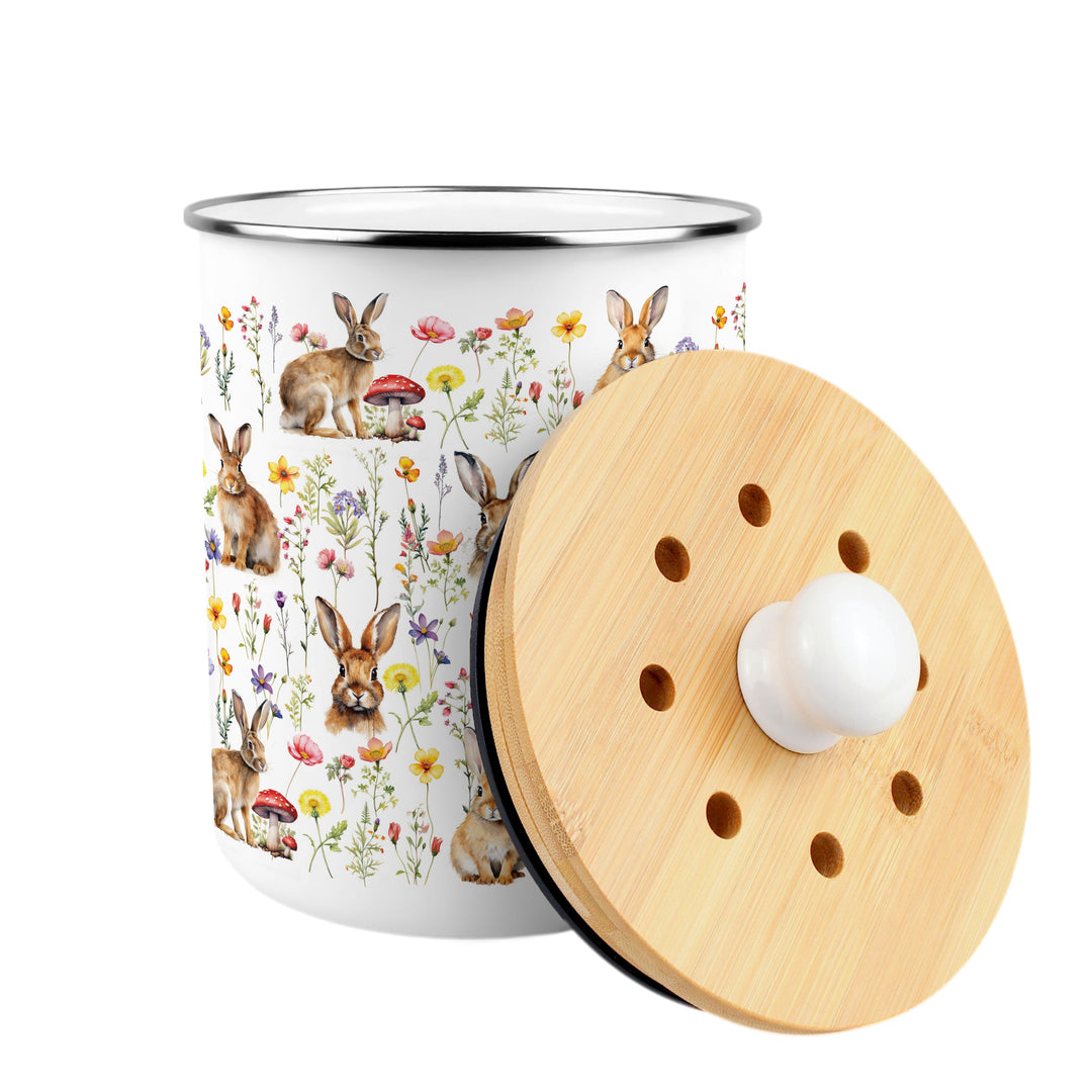 Purely Home Wild Meadow Rabbits Toller Compost Caddy
