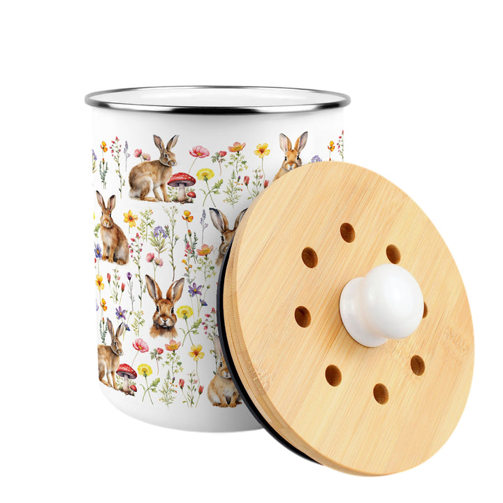 Purely Home Wild Meadow Rabbits Toller Compost Caddy
