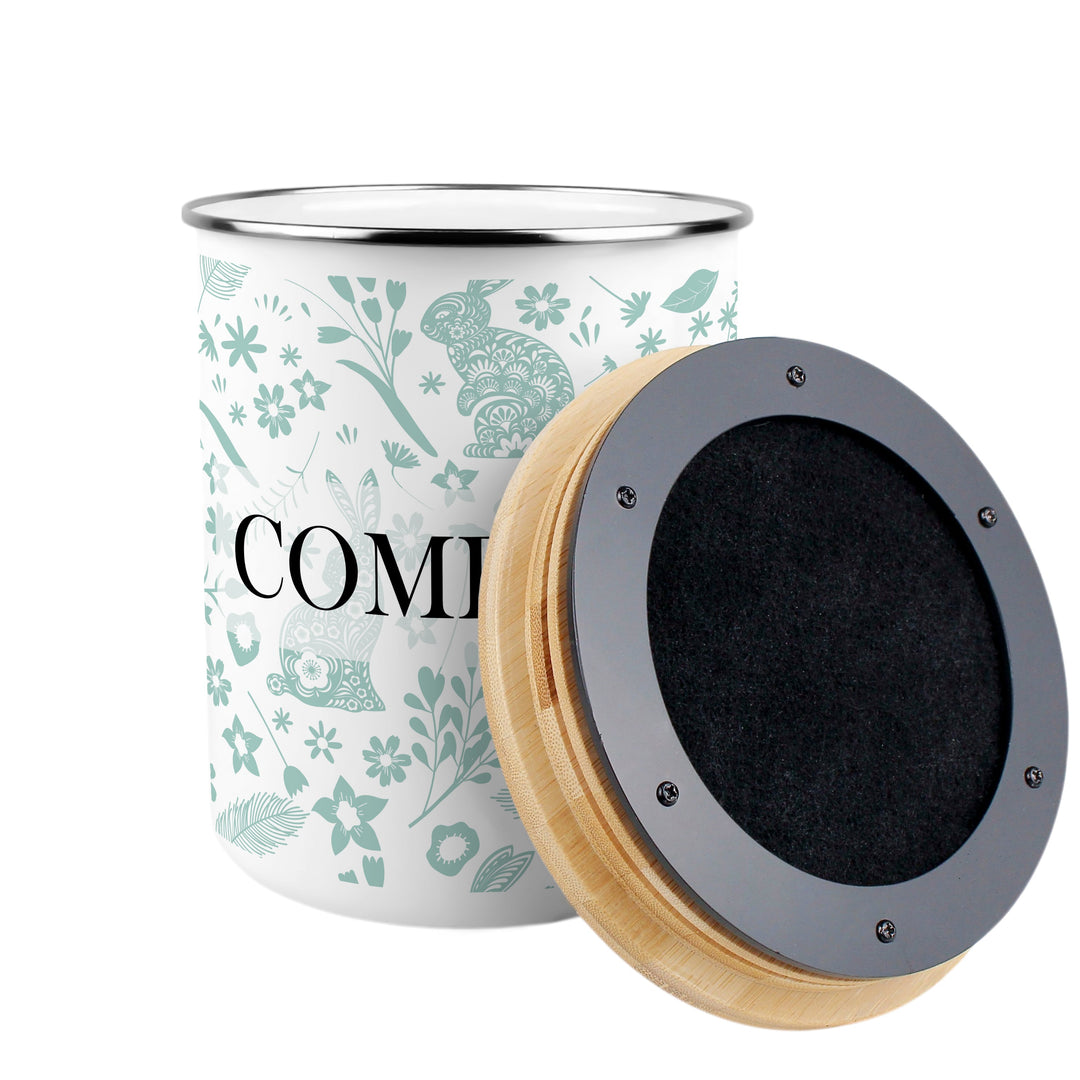 Purely Home Wild Rabbits Toller Compost Caddy - Green