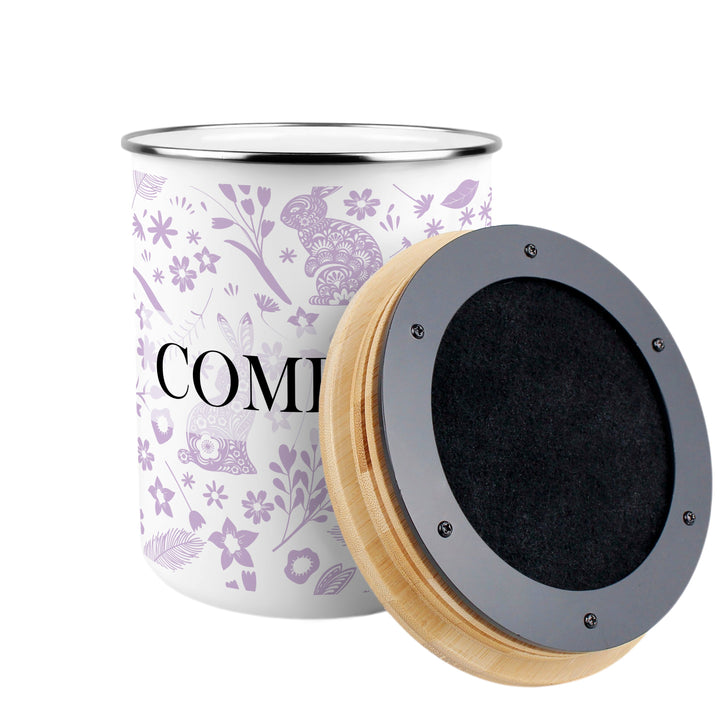 Purely Home Wild Rabbits Toller Compost Caddy - Lilac