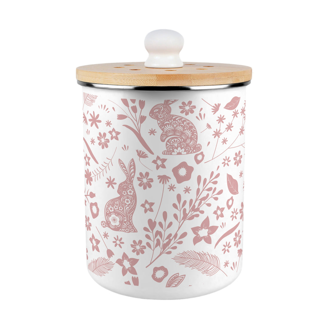 Purely Home Wild Rabbits Toller Compost Caddy - Pink