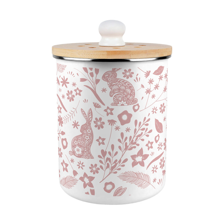 Purely Home Wild Rabbits Toller Compost Caddy - Pink