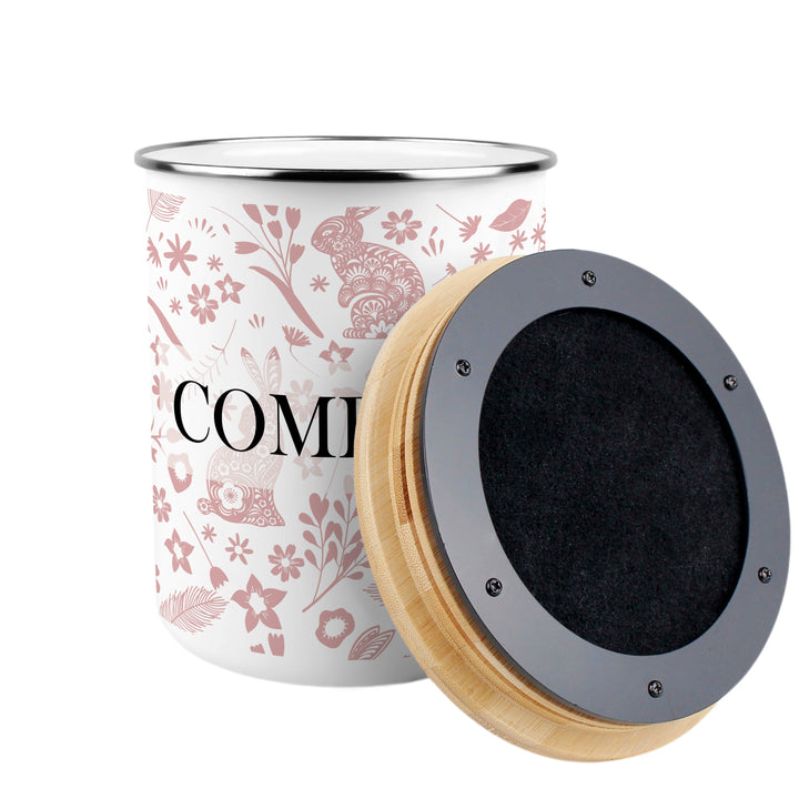 Purely Home Wild Rabbits Toller Compost Caddy - Pink