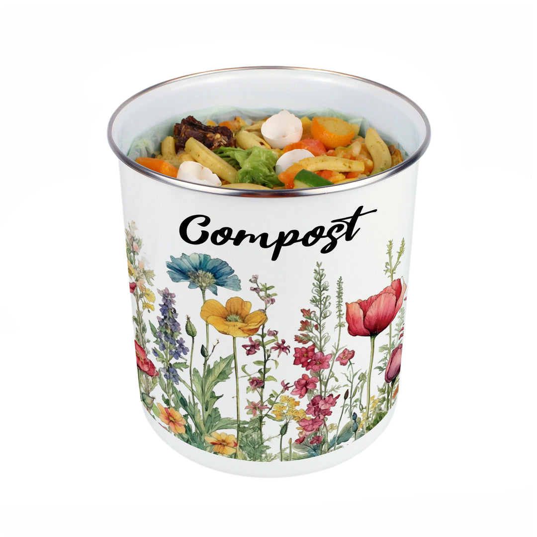 Purely Home Wildflowers Toller Compost Caddy