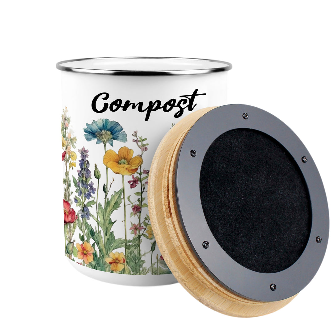 Purely Home Wildflowers Toller Compost Caddy