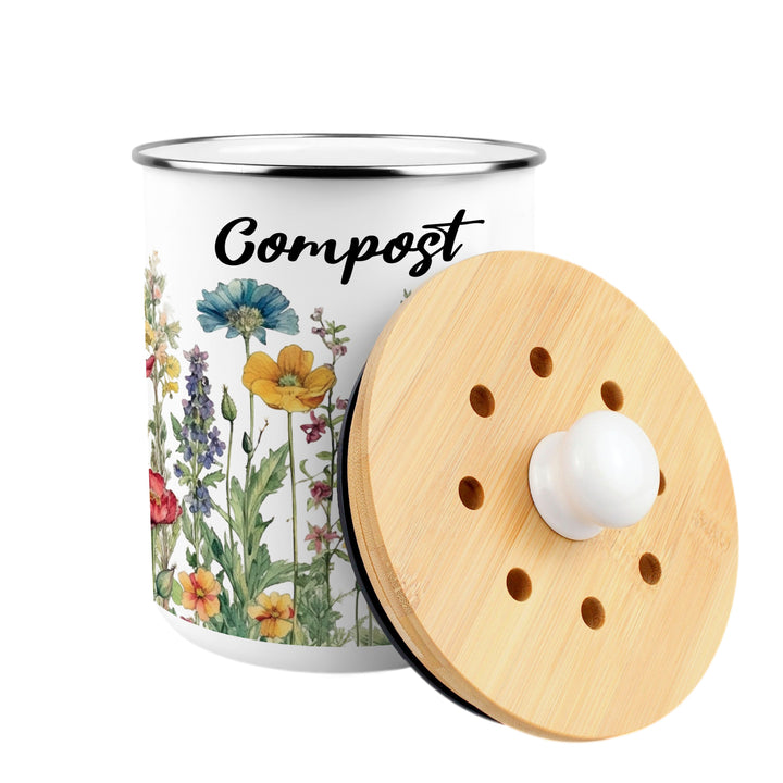 Purely Home Wildflowers Toller Compost Caddy