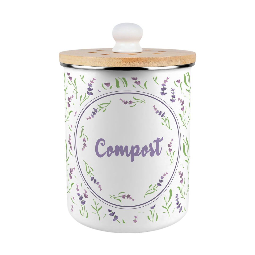 Purely Home Wispy Lavender Toller Compost Caddy