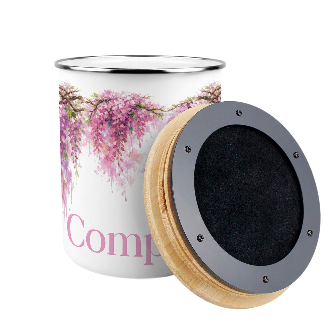Purely Home Toller Compost Caddy - Pink Wisteria