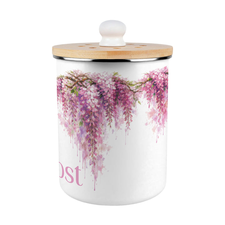 Purely Home Toller Compost Caddy - Pink Wisteria