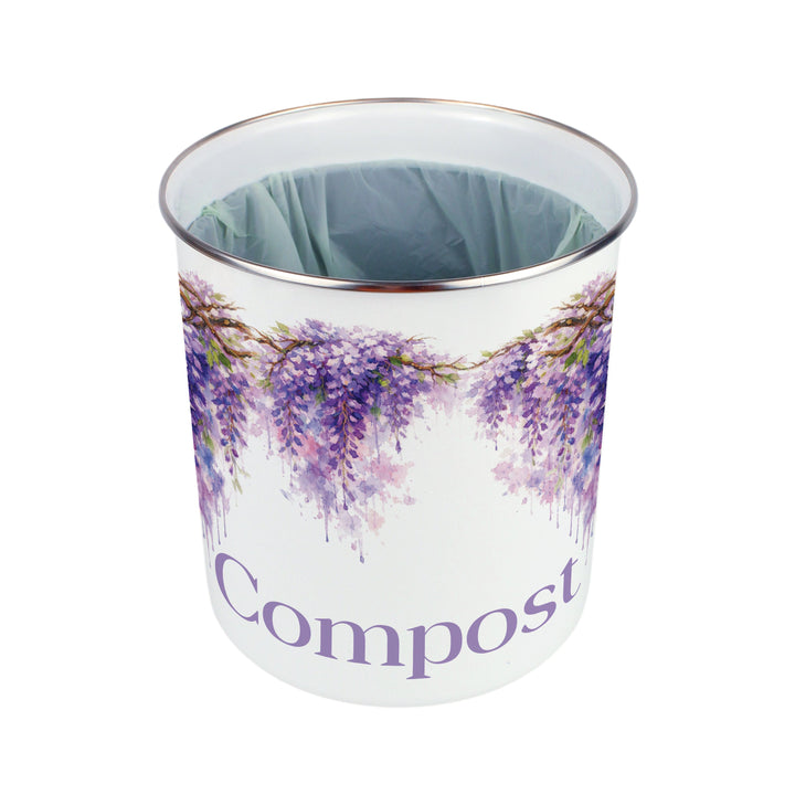 Purely Home Toller Compost Caddy - Purple Wisteria