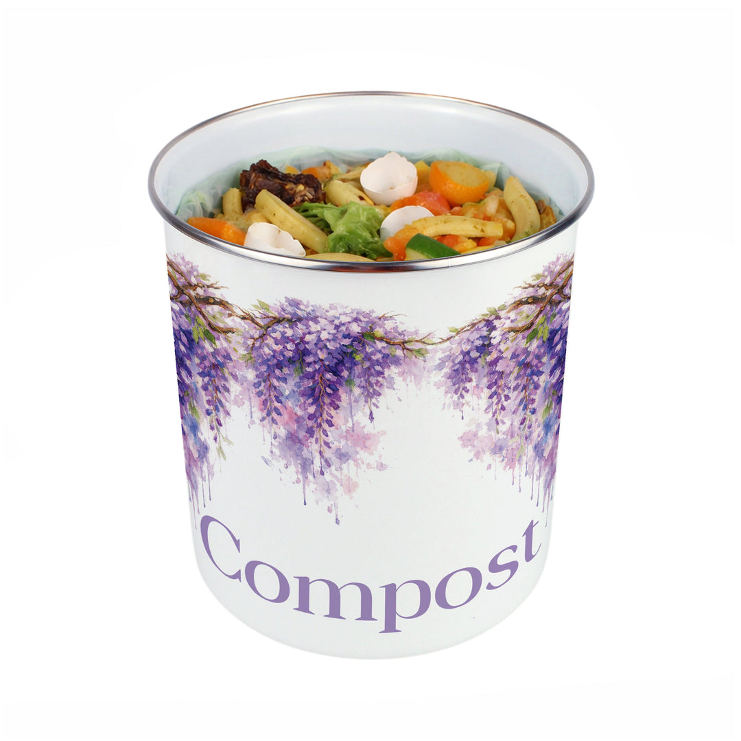 Purely Home Toller Compost Caddy - Purple Wisteria