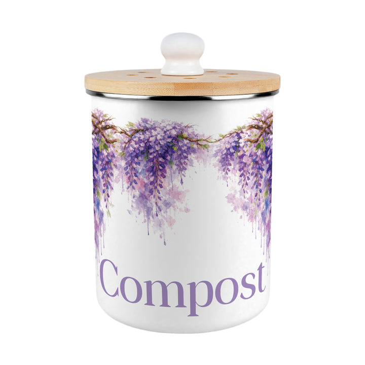 Purely Home Toller Compost Caddy - Purple Wisteria