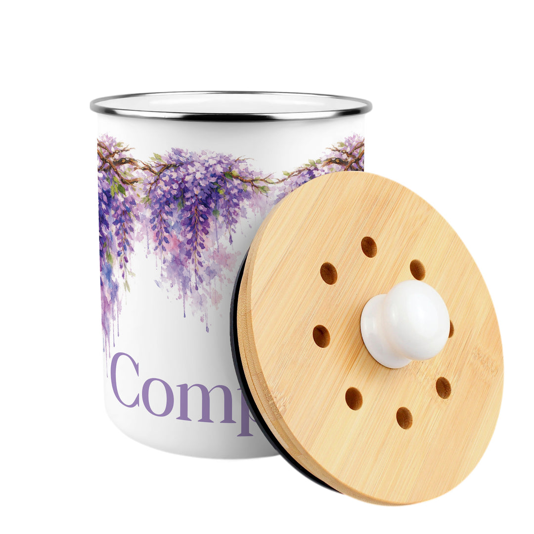 Purely Home Toller Compost Caddy - Purple Wisteria
