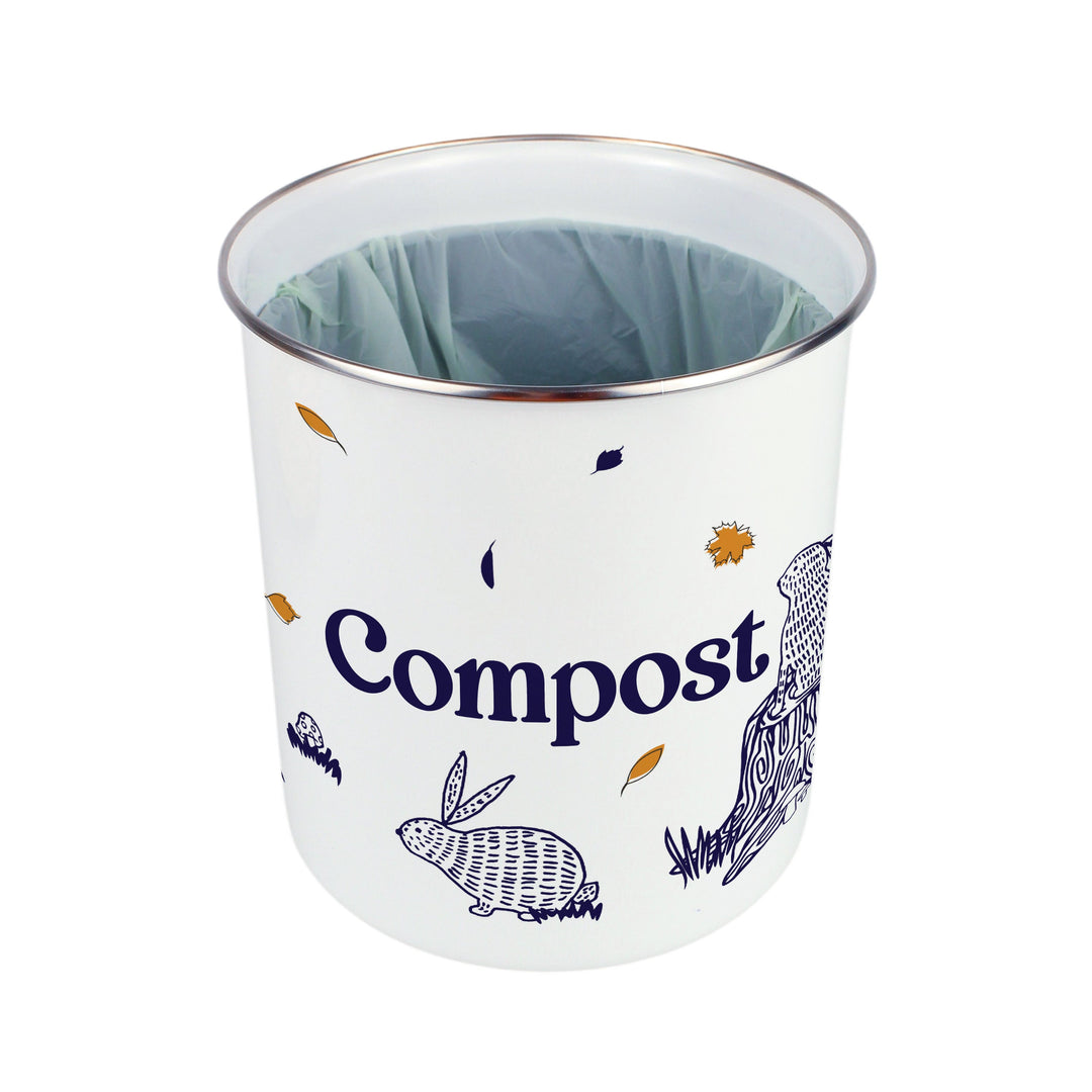 Purely Home Woodland Rabbits Toller Compost Caddy
