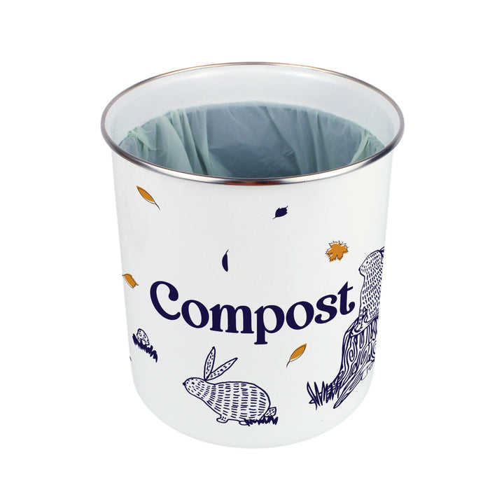 Purely Home Woodland Rabbits Toller Compost Caddy