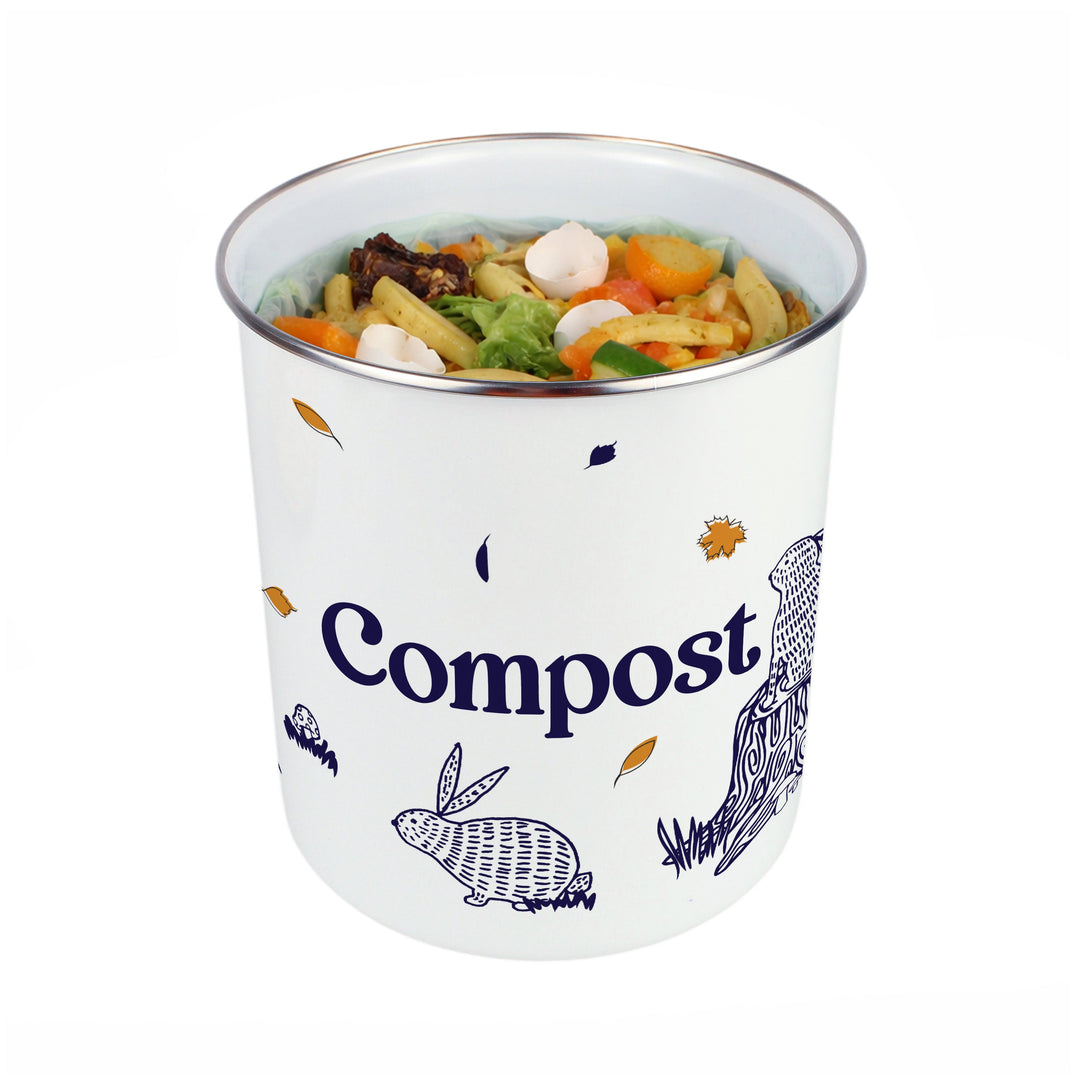 Purely Home Woodland Rabbits Toller Compost Caddy
