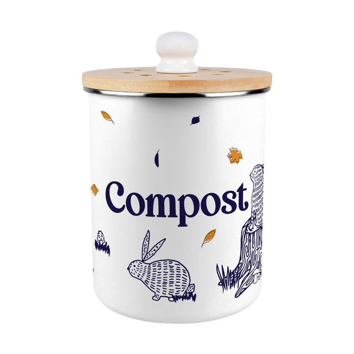 Purely Home Woodland Rabbits Toller Compost Caddy