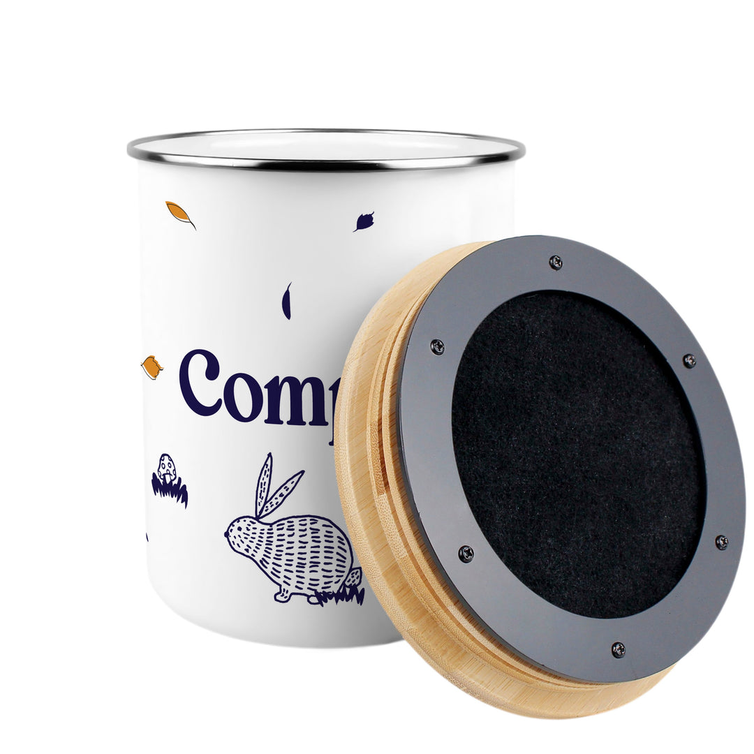 Purely Home Woodland Rabbits Toller Compost Caddy