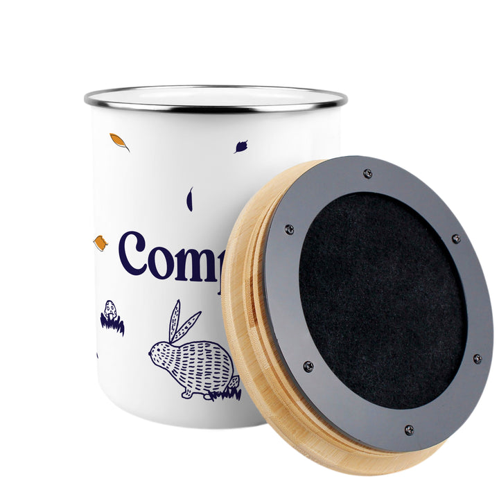 Purely Home Woodland Rabbits Toller Compost Caddy