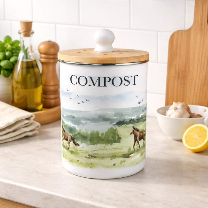 Purely Home Wild Horses Toller Compost Caddy