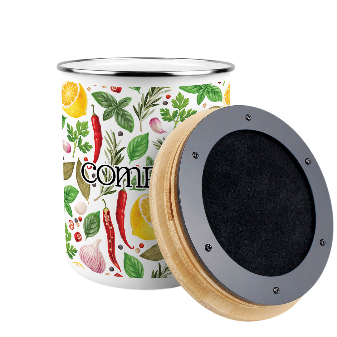Purely Home Vibrant Herbs Toller Compost Caddy