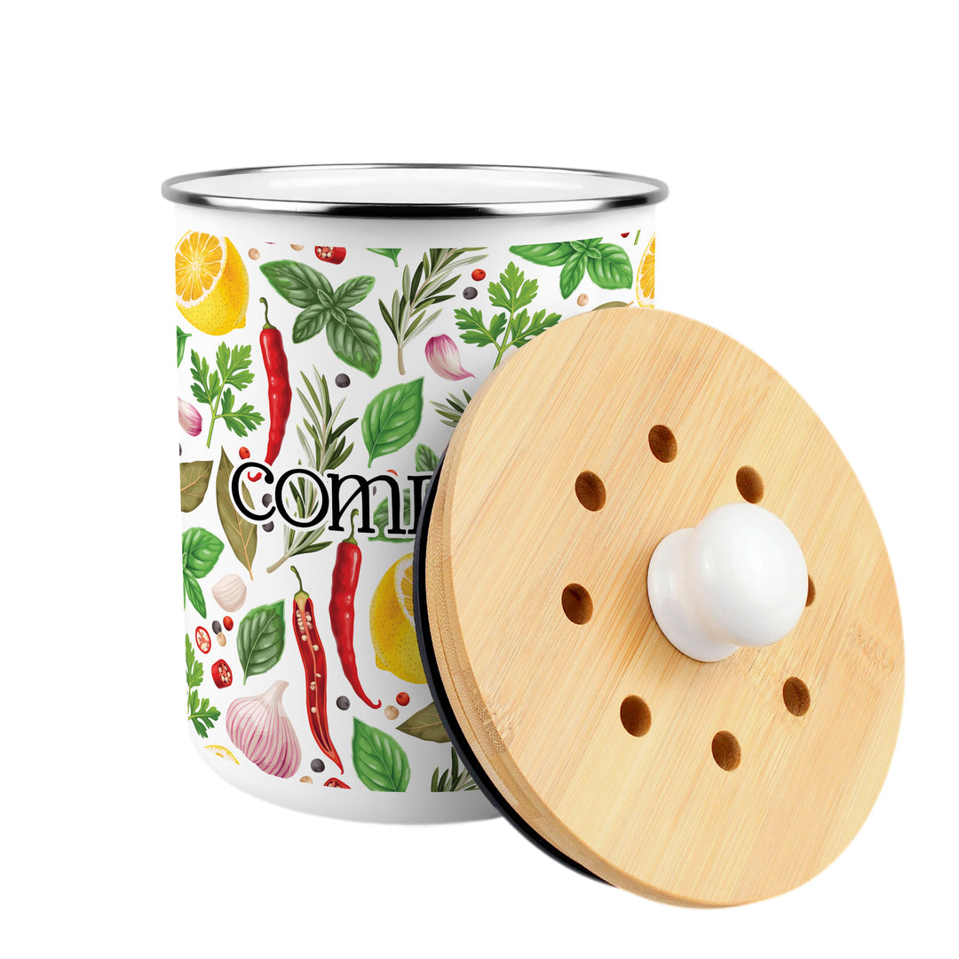 Purely Home Vibrant Herbs Toller Compost Caddy