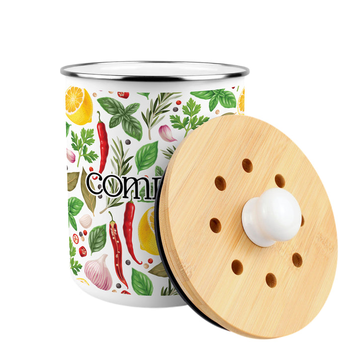 Purely Home Vibrant Herbs Toller Compost Caddy