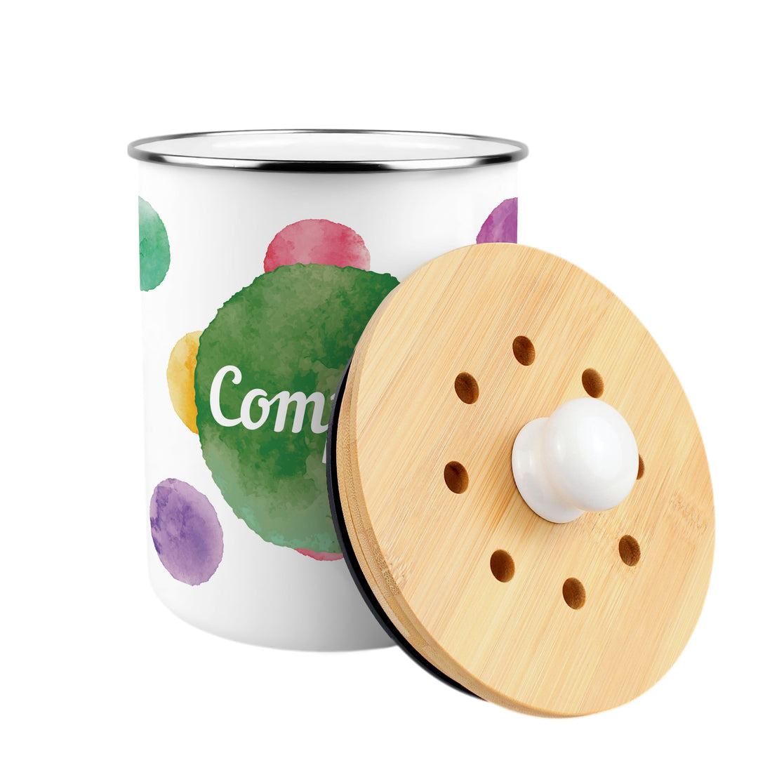 Purely Home Multicoloured Polka Dots Toller Compost Caddy