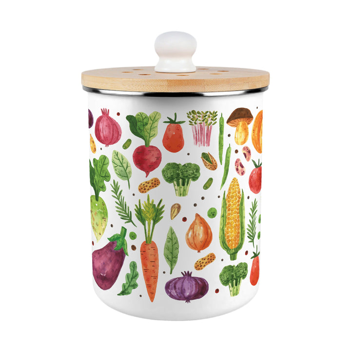 Purely Home Watercolour Vegetables Toller Compost Caddy